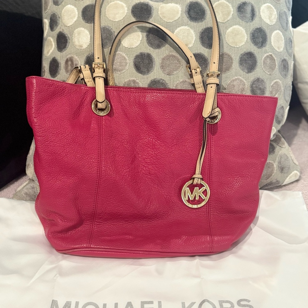 Michael Kors Fuchsia Leather Tote